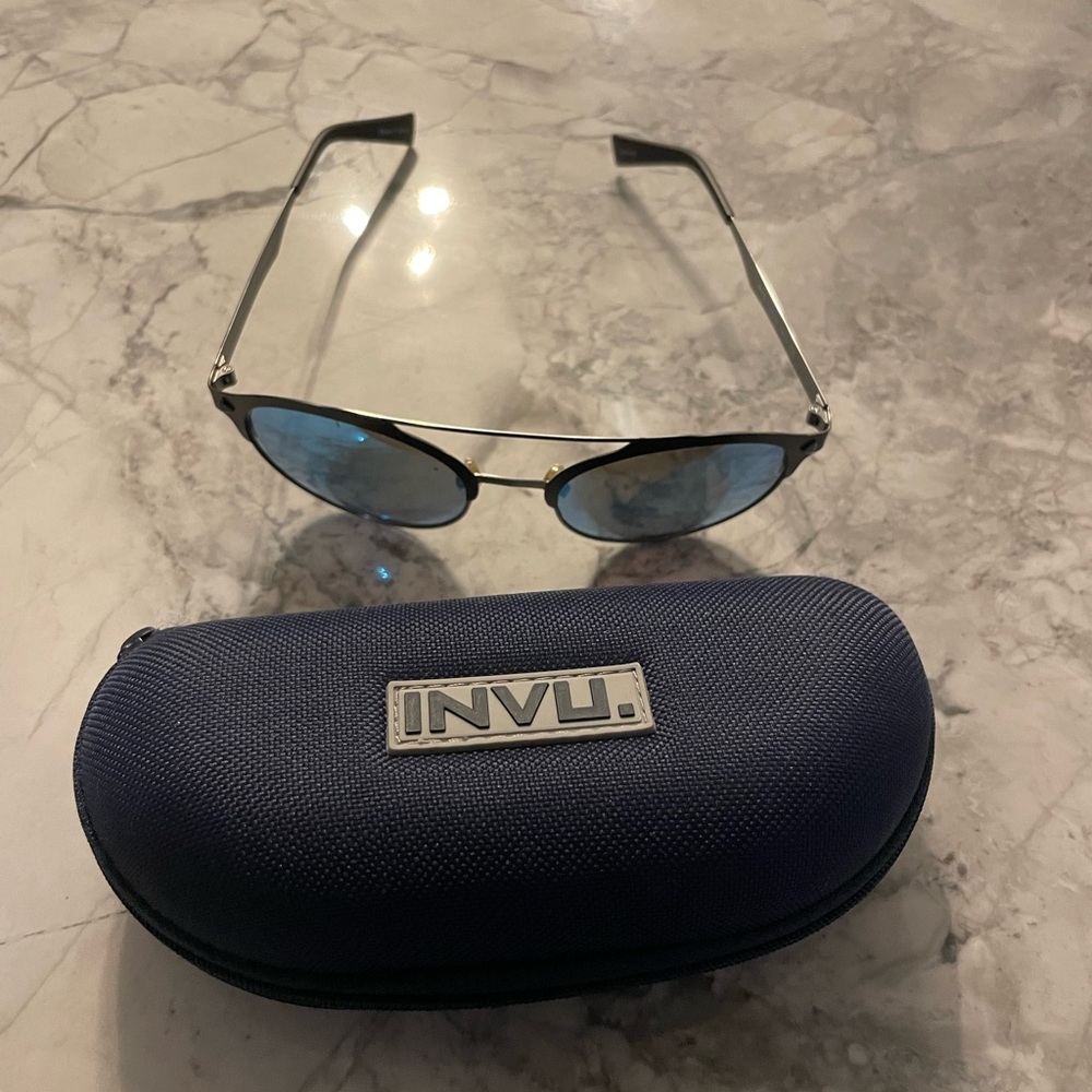 INVU Black and Silver Polarized Sunglasses
